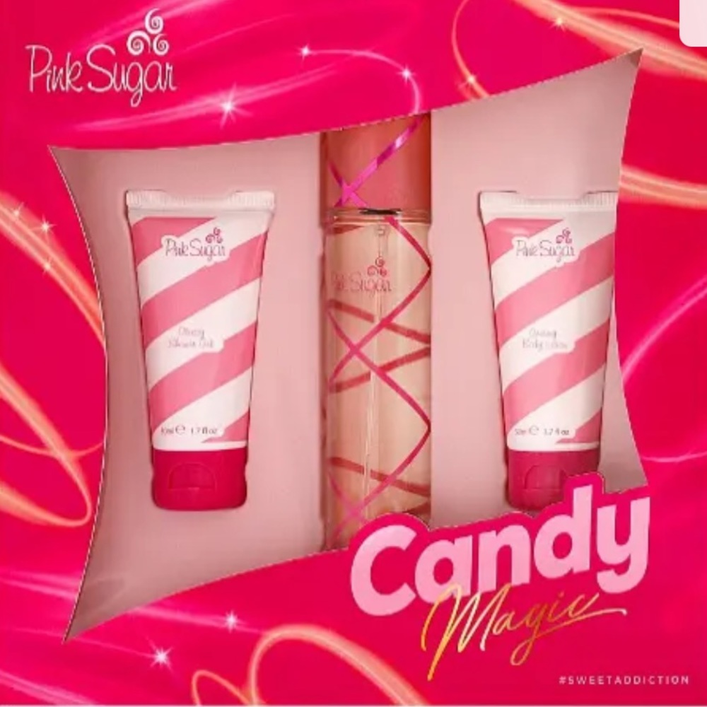 Pink sugar perfume set.